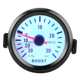 Universal Boost Pointer Gauge Vacuum Pressure Meter 0‑30PSI 12V Blue LED Dial 52mm Dia for Cars Motors