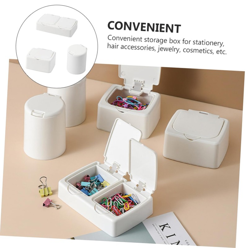 WOONEKY 3pcs Multi-function Desktop Storage Boxes for Home Organization Shape