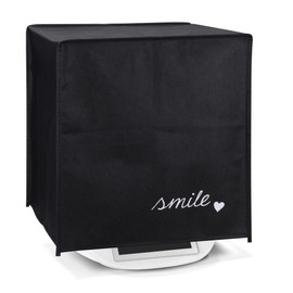 kwmobile Cover Compatible with Thermomix TM5 / TM6 - Plastic Case for Kitchen Mixer - White/Black Smile Heart