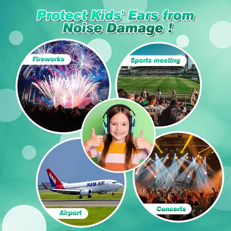 BraveKoi Noise Cancelling Kids Easy Adjustable Foldable Autism ADHD Fireworks