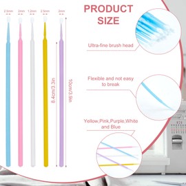 NICENEEDED 500 Pcs Sewing Machine Cleaning Brushes Tool Kit, Multipurpose Pointed Tips Brush, Disposable Clean Swabs Pointed Tips Clean Swabs Sewing Tool for Cleaning Paint Sewing Machine