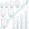 FRIUSATE 19 Pcs Plastic Graduated Cylinders and Measuring Beakers Set