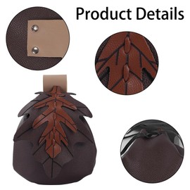 Medieval Leather Drawstring Pouch, PU Leather Pouch Bag Waist Bag Renaissance Belt Pouch for Men Women