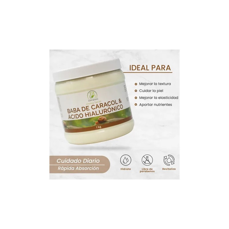 Crema De Baba De Caracol & Ácido Hialurónico Facial (1
