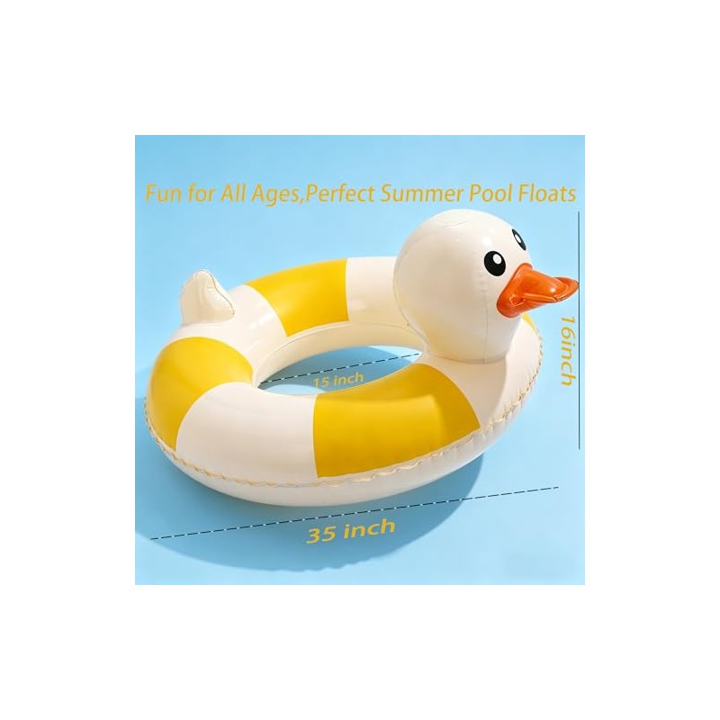 2-Pack Duck Pool Float - Fun Floaties Inflatable Swimming Pool