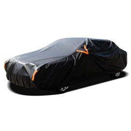 Car Cover Waterproof All Weather,Car Covers for Automobiles with Driver Door Zipper,Outdoor Car Cover Rain,Snow and UV Protection with Waterproof Adhesive Strip, Fit Sedan-Length Up to165