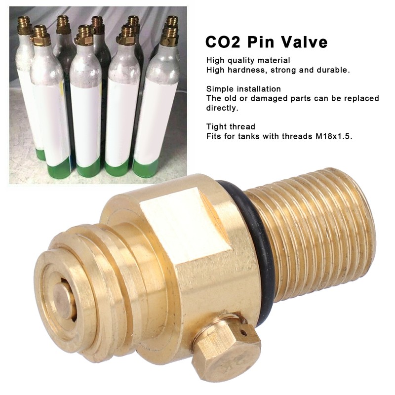 M18x1.5 Thread CO2 Tank Brass Pin Valve Adapter Replacement for