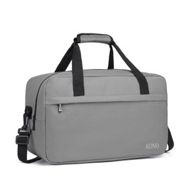 Kono 40x20x25 Holdall Cabin Hand Luggage Travel Carry-on Bag Ryanair Under Seat Flight Bag with Shoulder Strap 20L (Grey)