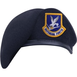 Rothco Inspection Ready Beret with USAF Flash - Midnight Navy Blue, Size 7 3/8