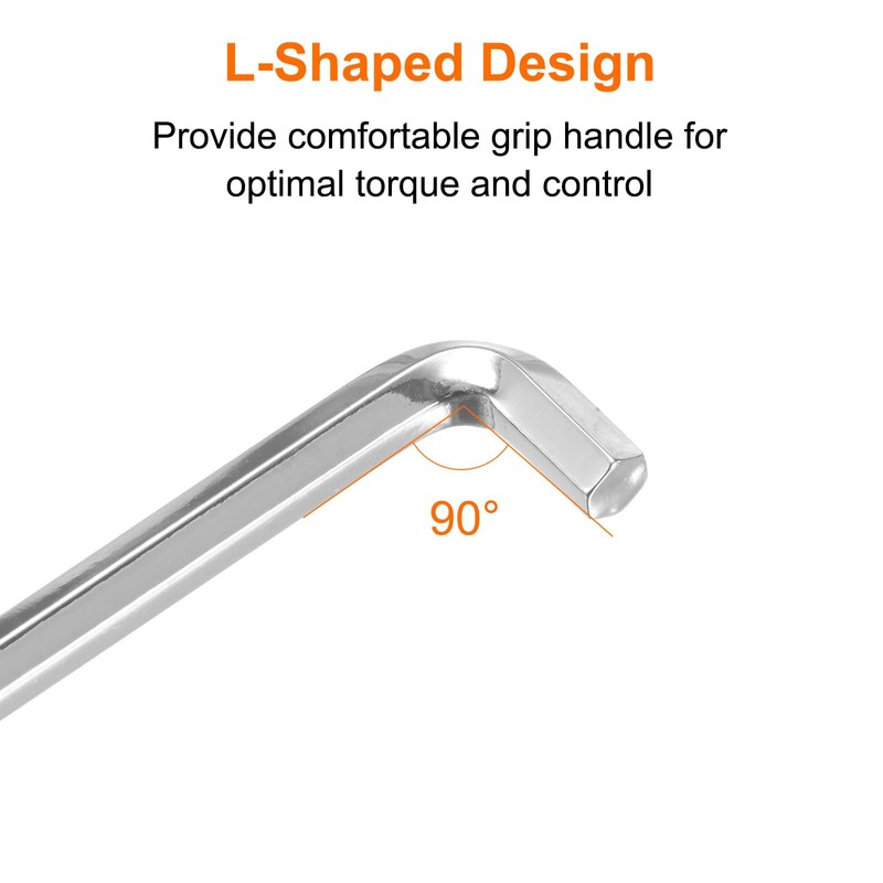 sourcing map Hex Key Wrench 2.5mm S2 Steel L-Shape Hexagon