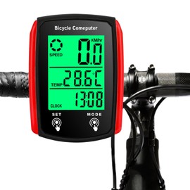Bike Computer, Universal 19 Functions IP54 Waterproof Bicycle Speedometer Odometer, Cycle Computer with LCD Backlight Display Touch Screen, Automatic Start/Stop, Outdoor Cycling Exercise Accessories