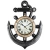 Timely Furnishings Anchor and Boat Wheel Wall Clock, Rustic Nautical