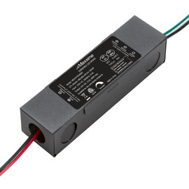 Maxxima 60W Power Supply 120 VAC to 24 VDC Transformer, Compatible with Dimmers and Switches for LED Lighting, Mountable AC to DC Converter, Class 2, ETL Certified, Ideal for Under Cabinet Lights