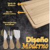 J.H. Companny Tabla Para Quesos Madera Con Utensilios Cortes Carnes