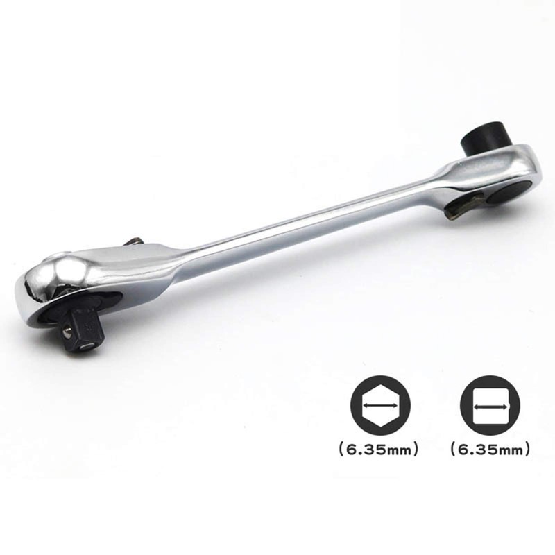JUSTAUS 1/4 Inch Mini Double Headed Ratchet Wrench 72 Tooth