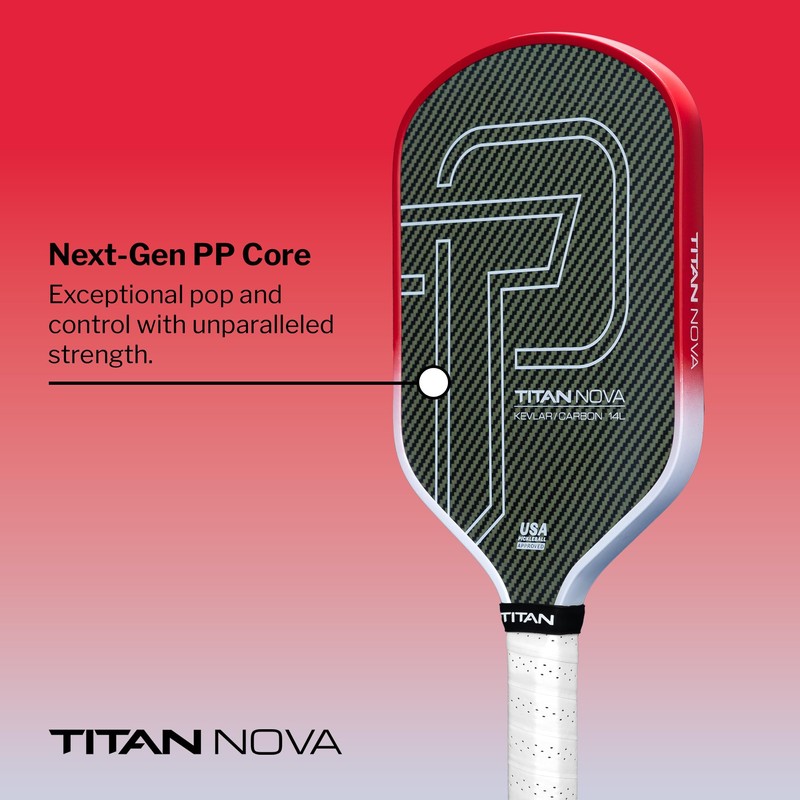 Titan Nova 14L Pickleball Paddle, Fire Cloud