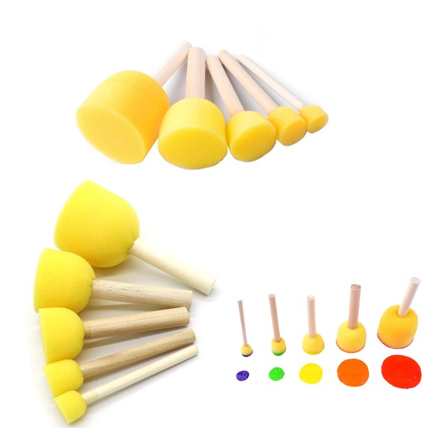 Forlush 20 Pieces Round Sponge Brush Set, Painting Tools, Foam