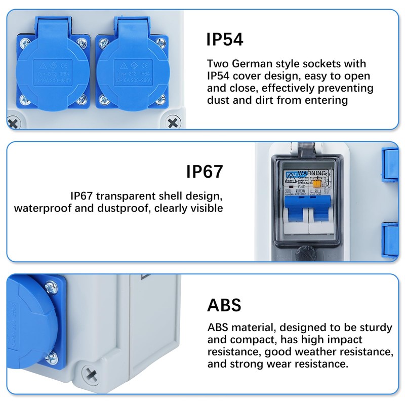 Construction Power Distributor 16A Power Distributor High Current Distributor Wall