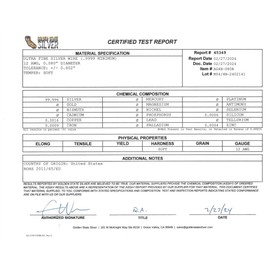 99.995% Pure Silver Wire 12 Gauge • 6-inch Rod Set (2 Rods) w/Storage Tube • Origin USA • Colloidal Generator Wire • Guaranteed .99995+ Purity by Golden State Silver • Certified Test Report Included