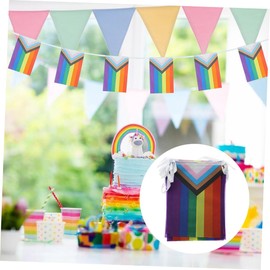 FUNOMOCYA Pride Ornament Rainbow Hanging Banner String Flag Bunting Banner for Party Events