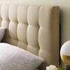 Modway Lily Tufted Linen Fabric Upholstered King Headboard in Beige
