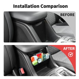 JWWY for Colorado Armrest Storage Box Hanging Organizer Pocket Center Console Compartment Organizer Bin Compatible with 2014-2024 Chevy Colorado,2014-2022 GMC Canyon Interior Accessories Black