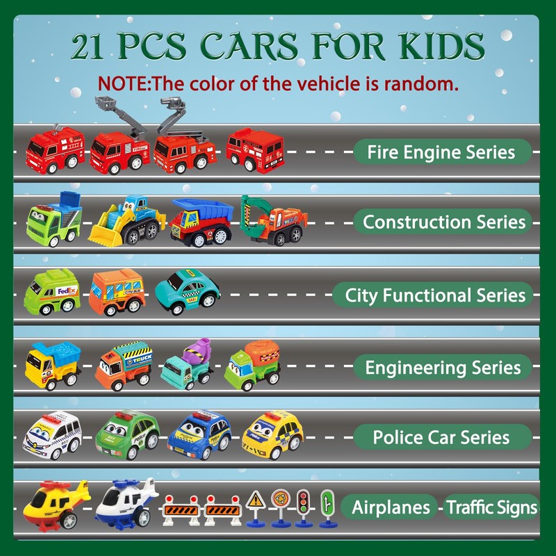2026 Advent Calendar for Kids Boys, 24 Days Toy Cars