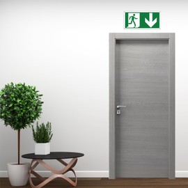 Pubblimania 2 Emergency Exits Arrow Down | Aluminium Composite Sign 3mm Outside/Inside (Emergency Exit Low, 2 Units)