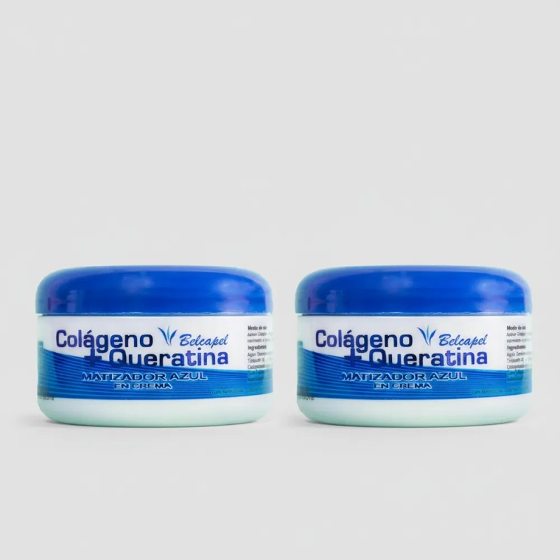 Pack 2 Matizador En Crema Azul Colágeno+queratina Belcapel