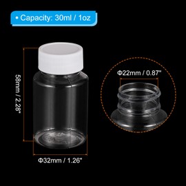 PATIKIL 30ml 1 Oz Wide Mouth Bottles 30 Pcs Storage Bottles Plastic Sample Containers for Home Lab