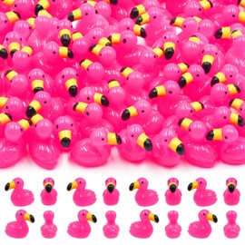 50PCS Mini Flamingos Ducks Mini Resin Animals Flamingo Decor Mini Ducks for Crafts Dollhouse Fairy Garden Landscape Aquarium