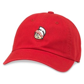 AMERICAN NEEDLE Hankyu Braves Nippon Professional Japanese Baseball Adjustable Buckle Strap Dad Hat, Micro Slouch Collection, Red (21015A-HBR-RED)