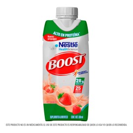 Pack x12 Suplementos Alimenticios Alto En Proteína Sabor Fresa 3960 ml Boost