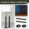 2 Pack Black Radiator Pipe Covers, 15mm x 200mm Matt
