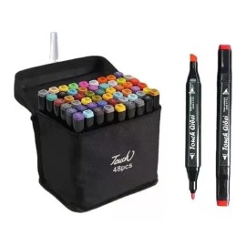 ML Plumones Touch 48 Pzas, Rotuladores, Marcadores Doble Punta