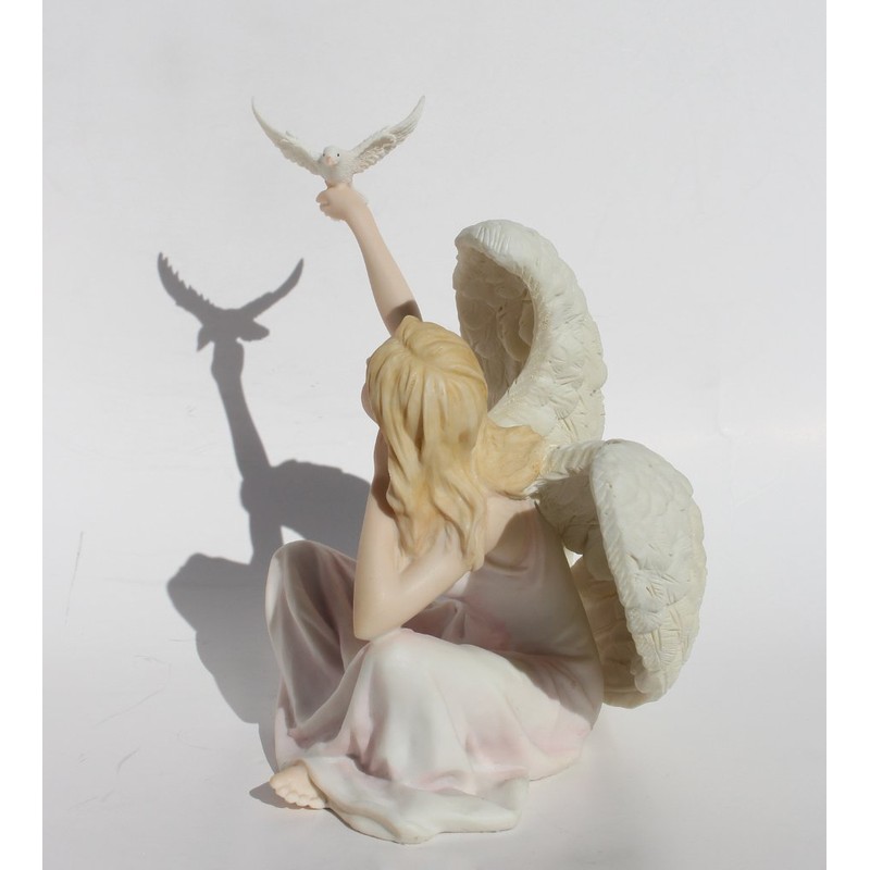 US 5.88 Inch Angel Sitting with Dove on Right Hand