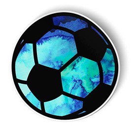 Squiddy Soccer Ball Blue Watercolor - Vinyl Sticker Decal for Phone, Laptop, Water Bottle (3" Tall)