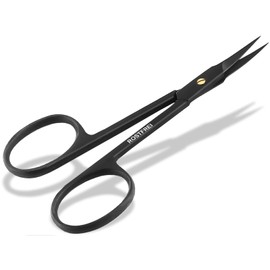 Tijeras para cutículas, color negro, con punta de torre, acero inoxidable, superficie de corte curvada