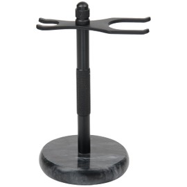 GMYIAK Razor and brush stand, razor holder with marble base is more stable, the base does not rust and the fitted protective distance protects your worktop, a gift (black)