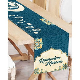 OLEEK Ramadan table runner - Ramadan decorations for home 2025 - Ramadan table decor - Ramadan gifts - Ramadan decor - Ramadan decorations for table - Ramadan mubarak decorations زينة رمضان كريم ديكور