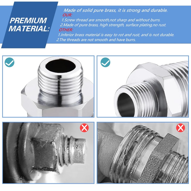 Carvedexquisitely Rv Faucet Adapter,NPT 1/2" to Compression 3/8" Reducer Faucet