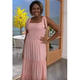 Lacey Chabert Women's Mommy & Me Lacey Tiered Dress, Pink, XL