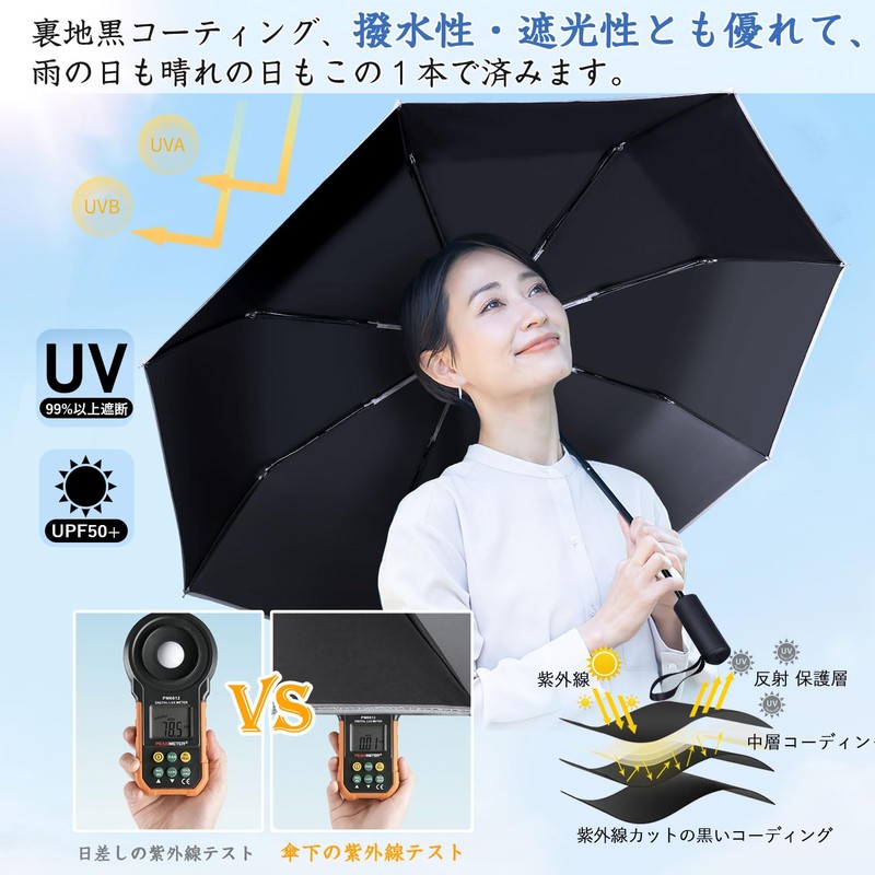 Folding Umbrella, One-Touch, Automatic Opening/Closing, Large Size, Wind Resistant, Heavy