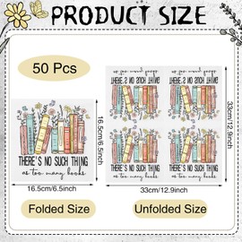 Crtiin 50 Pcs Floral Book Club Vintage Beverage Napkins Decorations Book Lovers Gifts 3 Ply Disposable Beverage Cocktail Paper Napkins for Reading Themed Party Supplies