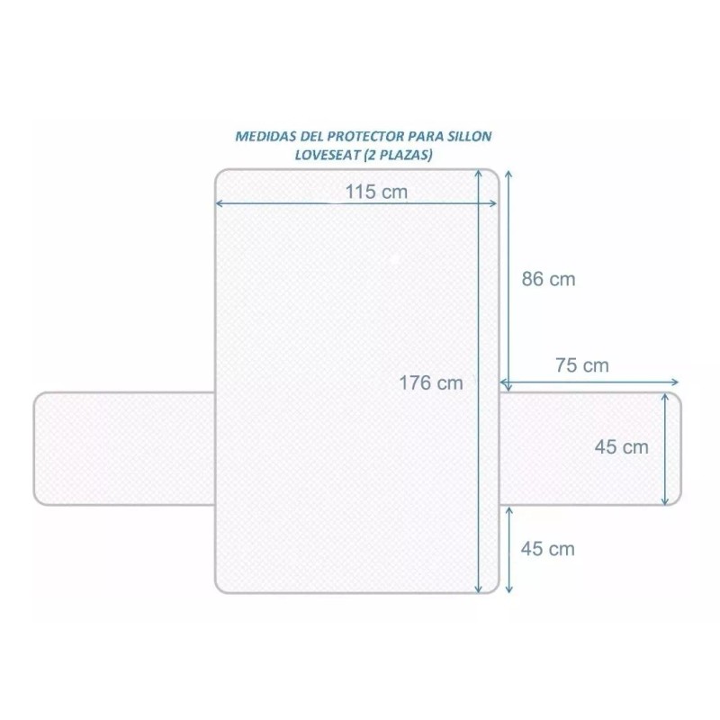 Elefantito Protector De Sillon Love Seat Cafe Beige Lyon Dos