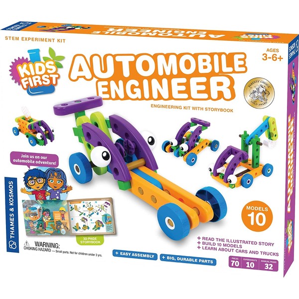 Thames & Kosmos Kids First Automobile Engineer Kit | STEM | 32 Page Full-Color Illustrated Storybook | Ages 3+ | Preschoolers & Kindergartners | Develop Fine Motor Skills | Parents’ Choice Gold Award