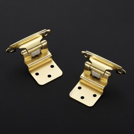 Ravinte 10 Packs (5 Pairs) 3/8" Inset Gold Cabinet Hinge,Self Closing Hinges for Kitchen/Bathroom/Furniture Cabinets & Doors,Decorative Cabinet Hardware Kitchen Cabinet Hinge with Door Bumper