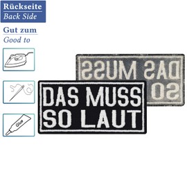Das muss SO LAUT, heavy metal, rocker punk, beat box music sew-on patch..