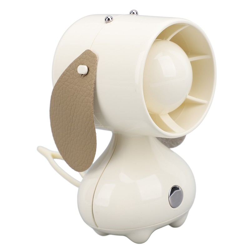 Handheld Fan Cute Cartoon Dog Shaped 3 Speeds Rechargeable Portable