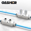 GASHER Aluminum Air Manifold 2 Way 4 Port Pneumatic Air